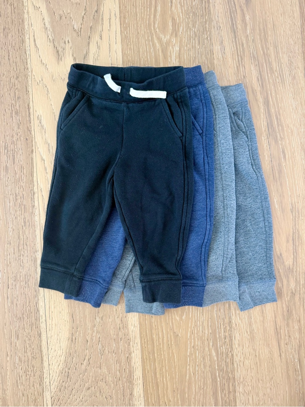 Primary Kids Pull-On Joggers - Bundle of Black, Navy, & Gray x2